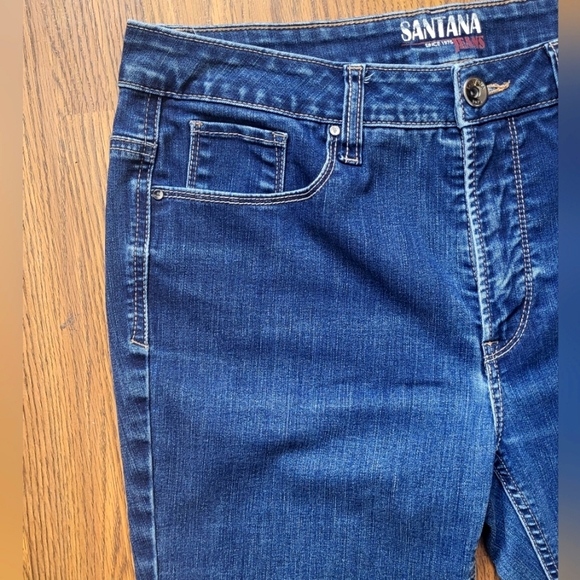 Santana Womens Blue Denim Jeans Size 10 Medium Wash Mid Rise - Picture 4 of 13